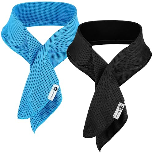Botack Cooling Neck Wraps with Reusable Gel Ice Pack, Soft Summer Neck Cooler for Golf, Tennis, Outdoor Activities 2 Packs