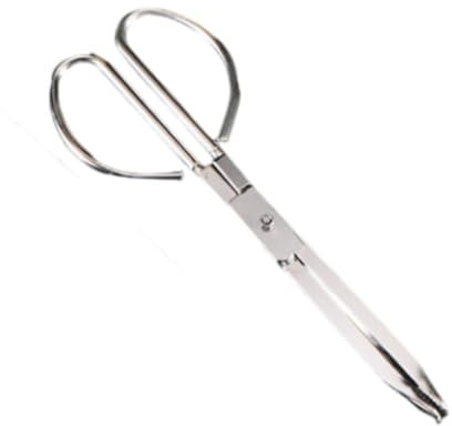 LOVIVER Fire Tongs Grill Tongs Multifunctional Rustproof Safely BBQ Tong Long Logs Tweezer for Hiking Kitchen Fireplace Fire, Length 30cm