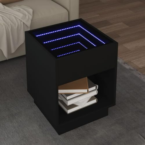 LLEZKBR Tables-Accent Tables-Coffee Tables-Coffee Table with Infinity LED Black 40x40x50cm