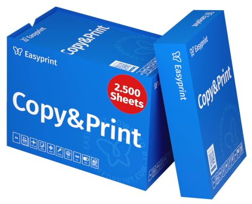Easyprint Druckerpapier Kopierpapier 500-150000 Blatt A4 Premium Hochweiß CIE 160 PEFC zertifiziert (2.500 Blatt)