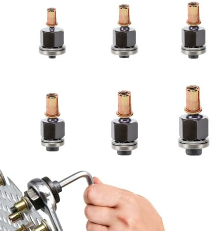 Gativs 6 Piezas Remachadora Manual de Cabezales Kit, M3 M4 M5 M6 M8 M10 Remachadora de Tuercas Accessori, Remaches Roscados, Cabezales para Remachar a Mano, para Alicates de Remachar