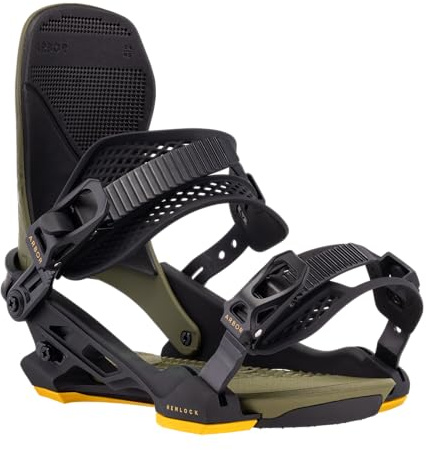 Arbor Hemlock Mens Snowboard Bindings, M, Military/Black