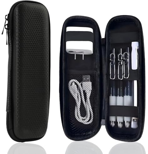 Tuwonwa Federmäppchen,Eva Stift Etui,Federmäppchen Aus Segeltuch Mit Reißverschluss,Mädchen & Jungen, Stifte Tasche Für Schule, Büro & Reisen,Federmappe Klein & Robust in Schwarz