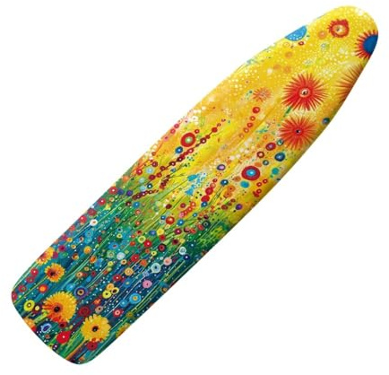 Bügelbrettbezug Gelb Grüne Pflanzen Bügelbrettbezug 120x40 Elastisch Bezug Bügelbrett Für Schnelles Bügeln Bügeltischbezug mit Dick Polsterung Ironing Board Cover Hitzeresistent Bügelbrettbezüge
