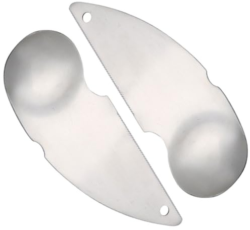 Healeved Cucharas Peladoras de Kiwi de Acero Inoxidable 2 Unidades, Pelador y Cortador Dentado para Frutas como Aguacate, Herramienta Manual Compacta para Cocina Doméstica y Uso en Hogar