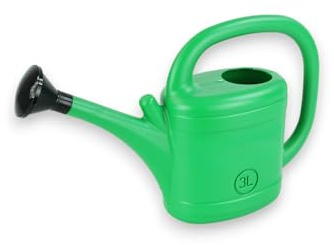 Nordiq - Regadera para Plantas de 3L para Interior y Exterior, Difusor Efecto Lluvia para Riego de Flores de Jardín, Plástico con Sello Antigoteo, Asa de Transporte (Verde)