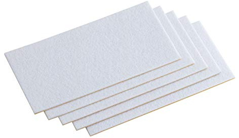 Meister, 645436 Patins en feutre autocollant, 100 x 200 mm, blanc, 5 pièces