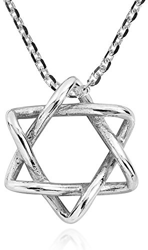AeraVida Intertwined Star of David .925 Sterling Silver Pendant Necklace