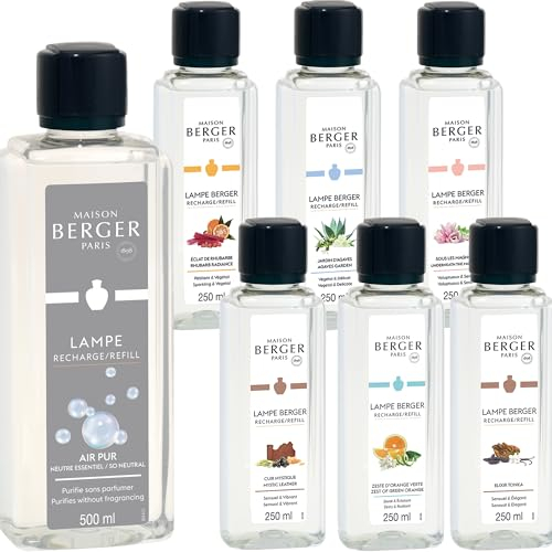 LAMPE BERGER Paris Düfte - großes Entdeckungsset mit 6X 250ml Duft und 1x 500ml Neutral - XXL Duftset Herbst Edition 2025
