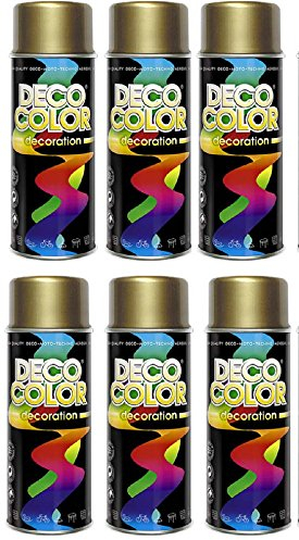 Fahrzeugteile Hoffmann 6er Sparpack DC Lackspray glänzend 400ml nach RAL freie Farbauswahl (6 Dosen in goldlack Glanz)