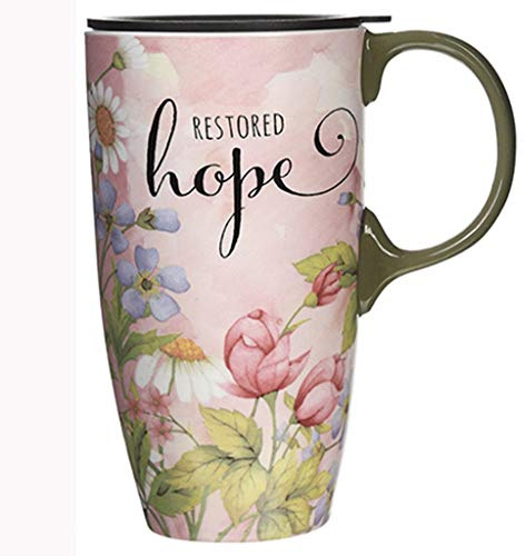 ZYCSKTL Kaffeetassen KaffeeTasse Keramiktasse mit Deckel, Home Water Cup Paar Tasse, große Kapazität handgemalte Blume Teetasse Milch Kaffeetasse, 500ml (Color : Pink, Size : 500ml)