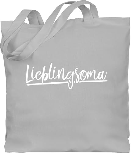 Baumwolltasche - Oma Geschenk - Lieblingsoma - Unisize - Hellgrau - geschenke für bag for grandma omi beste stoffbeutel omas großmutter baumwolle kleinigkeit babci tasche grosseltern grandmother