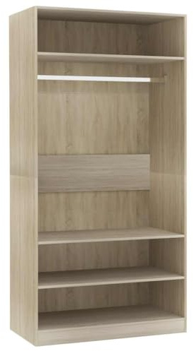 vidaXL Garderob sonoma-ek 100x50x200 cm konstruerat trä