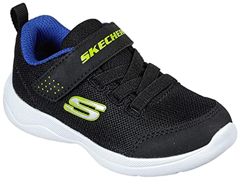 Skechers SKECH-STEPZ 2.0 MINI WANDERER, Zapatillas para Niños, Black Textile/ Synthetic/ Blue & Lime Trim, 25 EU