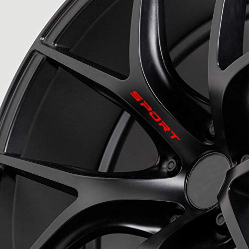 AUTODOMY Sport Rückspiegel Aufkleber Auto Tuning Racing Stripes Räder 6 Stück | Felgen Aufkleber für Auto oder Motorrad | Aufkleber Racing Rot 10x0,8 cm