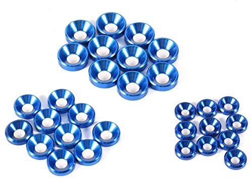 Unterlegscheiben M5 Blau, Senkkopf-Unterlegscheiben 10St. M3 M4 M5 Eloxierte Senkkopf-Unterlegscheiben Dichtung Aluminiumlegierung Bunt