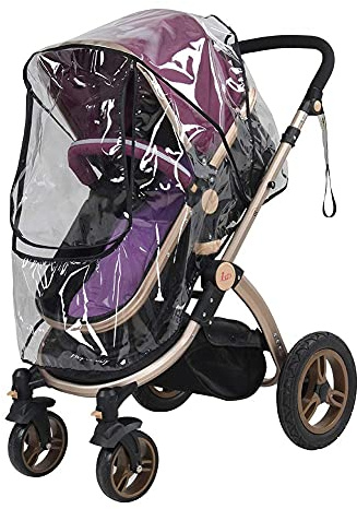 Stroller Rain Cover, Universal Pram Rain Cover PVC Transparent Can Be Folded for Stroller for Baby