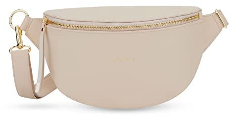 Expatrié Bauchtasche Damen Beige - Alice Small - Gürteltasche für Festival, Reisen & Alltag aus Veganem Leder - Brusttasche Stylisch - Wasserabweisend