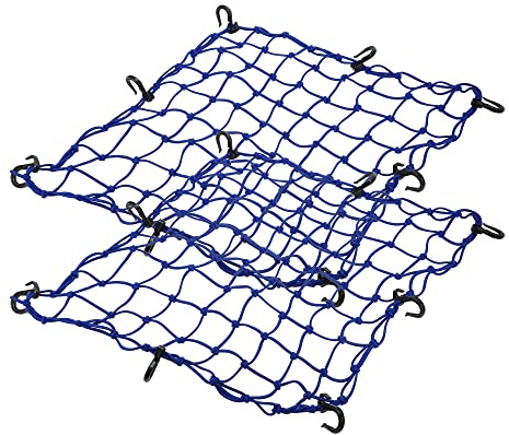 X AUTOHAUX 2 Pcs 50x50cm Motorcycle Cargo Net Thicken Netting with Hook Blue