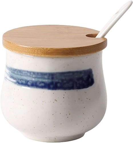 Zuccheriera,zuccheriera con coperchio,zuccheriera giapponese con coperchio,barattolo portaoggetti in ceramica retrò,zuccheriera piccola da 200 ml, barattolo for spezie contenitore zucchero, for bar, r