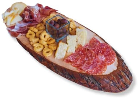 Tagliere Ovale Bordo Corteccia, Vassoio Aperitivi Tronco Vero Legno, XL, Dimensioni 60x23x3hcm (1)