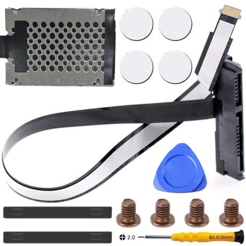 ZHUROUPU 14 PCS SATA Drive Duro Reemplazo del Cable del Conector HDD para HP Envy 17 17-J 17-J000 M7-J 17T 15-J DW17 6017B0421501 (Negro) Incluye Kit de Herramientas