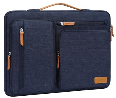 MOSISO 360° Laptoptasche Laptop Tasche Hülle 13,3-14 Zoll für MacBook Pro | Wasserdicht, Stoßfest Laptophülle mit 4 Fächer für MacBook Pro 14 M5 M4 M3 M2 M1 (2026-2021)/Air A1466, Marineblau