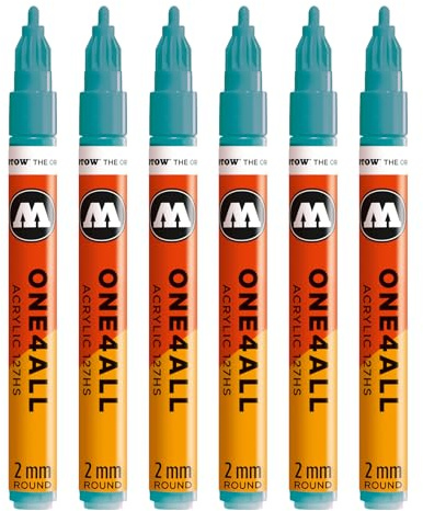 Molotow One4All 127HS Acryl Marker (2,0 mm Strichstärke, hochdeckend und permanent, schnell trocknend, nachfüllbar, für fast alle Untergründe) 6 Stück Farbe 254 olympiablau | 2,0 mm Strichstärke, hochdeckend und permanent, schnell trocknend, UV-beständig, nachfüllbar, für fast alle Untergründe