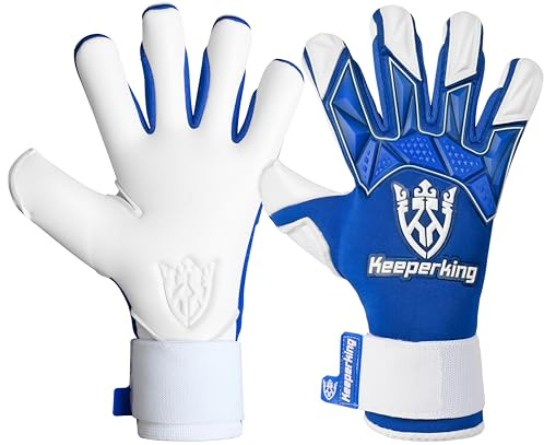 Keeperking Torwarthandschuhe Herren, Erwachsene, Jungen | Hybrid-Innennaht Professional Contact Next Grip 4 mm, maximaler Grip, Schutz und Komfort mit Easy-Slip-System | Fußball-Torwarthandschuhe