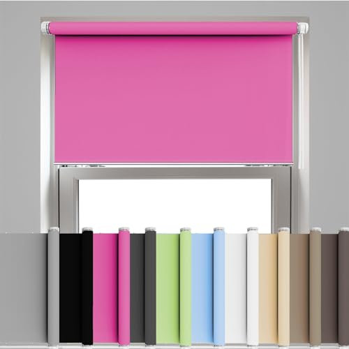 Thermorollo 35 x 200 cm Verdunkelung Rollos Sichtschutz und Sonnenchutz Hitzeschutz Seitenzugrollo für Fenster und tür, Rosa