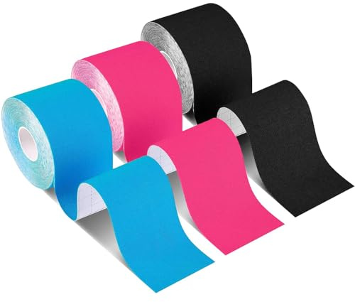 Kinesiotapes, Kinesiologie Tape, 2,5m x 5cm - Wasserfest, Elastisch & Hautfreundlich - Physio Tape für Sport, Knie, Schulter und Ellenbogen - Muskelstraffende Bänder