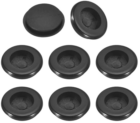 sourcing map 24Pcs Rubber Grommets 6/8 (20mm) Drill Hole, 3/4 (16mm) ID Single Sided Hole Plugs Ring Gasket for Firewall Cable Wire Protecting, Black