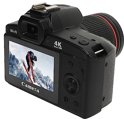 Tiiyee Fotocamera Digitale HD 4K da 64 MP con Visione Notturna Display a Colori IPS da 3 Pollici Zoom 16X Grandangolo da 120 Gradi e Luce di Riempimento Integrata Ideale per Fotografie