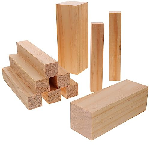 Anneome Rechteckige Lindenholz-schnitzblöcke 10-teiliges Holzschnitzblock-set Für Schnitzanfänger