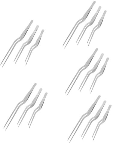 Amosfun Pincettes Fines En Acier Inoxydable 15 Pièces Pinces À Grill Kits De Barbecue Cuisine Aliments Pinces À Os De Poisson Avec Précision