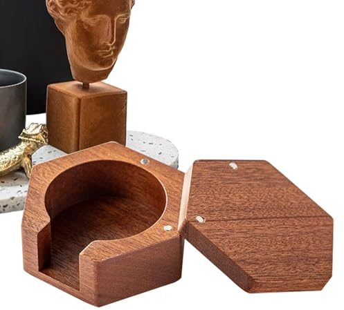 Decorative Wooden Coffee Filter Holder - Storage Stand for 51mm/53mm/58mm Coffee Filter Paper | Ideal for Cafe, Kitchen, Restaurant, Coffee Bar | Practical Coffee Filter Organizer for Home and Profess