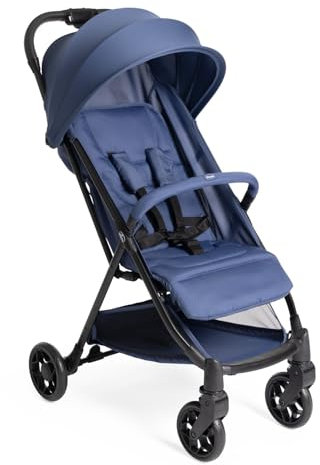 Chicco Urbino Kinderwagen Ab Geburt bis 4 Jahren (max. Belastbarkeit 25 kg), Praktisch und leicht, Zusammenklappbarer Buggy,Einhandverschluß, Verstellbare Rückenlehne und Fußstütze, Verdeck, Blau