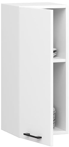 BDW - Armoire de Cuisine Suspendue OLIWIA W Blanche 40x30x72cm – Meuble Haut de Cusine – Mural -Complete – Placard – Vaiselle - Rangement