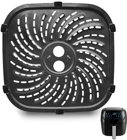 GWBSXM Air Fryer Replacement Tray for Russell Hobbs 27160 4L Rapid Digital Air Fryer, 19 × 19 CM Food Grade Grill Pan Grill Plate Crisper Plate Replacement Parts Accessories Rack Baking Pan