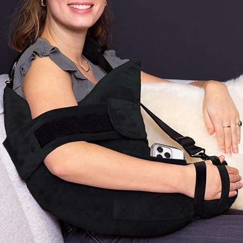 MOYOAMA Post-Schulter-OP-Kissen zum Schlafen – Linke/rechte Armstütze mit verstellbaren Trägern & individueller Festigkeit für erholsame Erholung – Rotatorenmanschette, Bursitis & Frozen