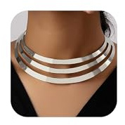YANCHUN Tjockt guld halsband uttalande halsband för kvinnor läckert guld kraghalsband tjockt halsband halsband etniskt stort uttalande afrikansk stam bred metall choker-smycken, Metall, Ingen ädelsten