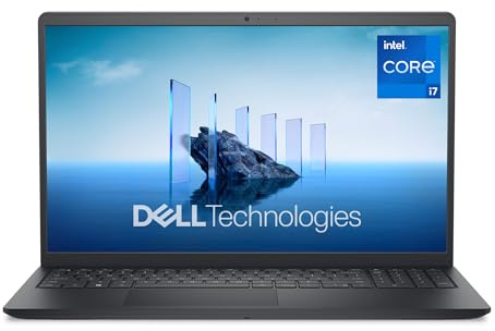 Dell 15 Ordinateur Portable DC15250 – 15,6 FHD 120Hz, Intel Core i7-1355U, Graphiques Intel UHD, 16Go RAM, 512Go SSD, Webcam HD, Windows 11 Home, Clavier AZERTY, Carbon Black