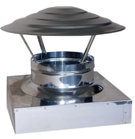 Comignolo Cinese a Base Rettangolare in Acciaio Inox AISI 304 BA SP. 5/10 per Camini (22x32 cm)