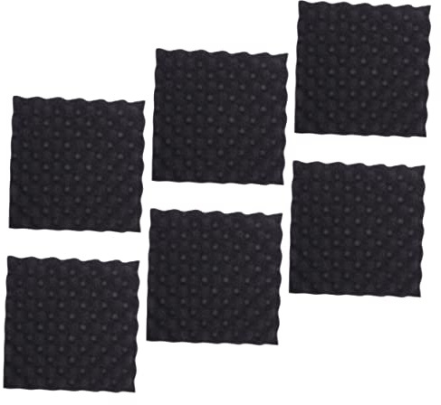 Cabilock 6 Pièces Coussin Amortisseur en Coton Noir Mousse Alvéolée Concave-convexe, Longue Course D'amortissement, sans Feu Statique, pour Emballage D'articles Fragiles