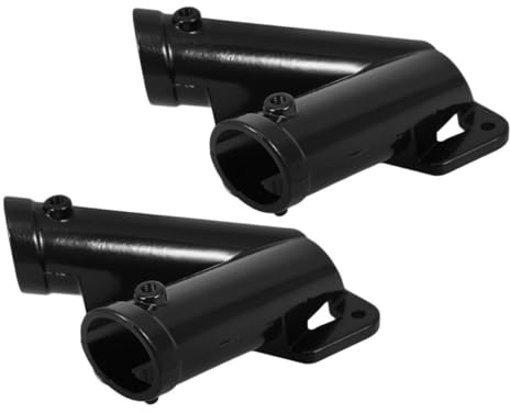 Sosoport 2set Double Flagpole Bracket Wall Mount Bracket Metal Flagpole Base Holder for Rv Camping Home Decor