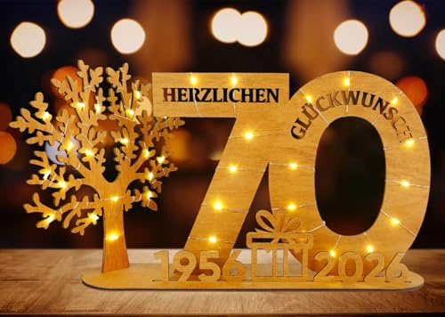 WAREHOUSE Geldgeschenk Geburtstag Holz, Originelle Geburtstag Geschenk Frauen & Männer, DIY Dreidimensionale Bäume Deko Schild Gästebuch Geburtstagszahlen Holz Schild Gäste (SR-70)