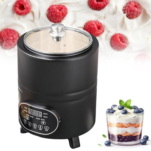 ZEEKYFOR Yogurtera Digital de 8/12 L con Temporizador Inteligente y Control de Temperatura. Fermentadora eléctrica para Leche, Vino de Arroz Dulce y Frutas Black 12L