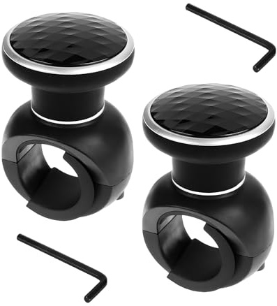 SHMZK 2 PCS Steering Wheel Knob Spinner, Driving Turning Assist Steering Wheel Knob with Metal Bearing, 360 Degree Rotation Steering Wheel Power Handle for Car Truck Boat, Car Accessories