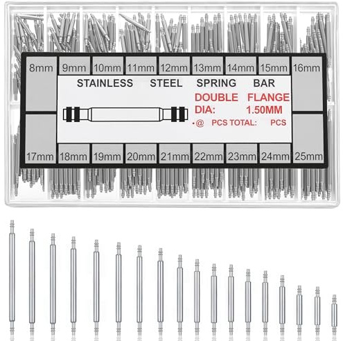 400 Uhrenwerkzeug Set, Uhrenarmband Stifte für Uhrenarmband Werkzeug, 8-25mm Edelstahl Federstege Uhren Federstegwerkzeug Set, Uhrmacherwerkzeug Sets, Federstifte für Uhrenarmbänder + Demontage Tools