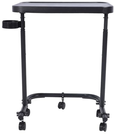 AUNMAS Table de Lit Réglable, Plateau Magnétique Amovible Réglable en Hauteur avec roulettes, Grand Plateau pour Ordinateur Portable, Livres, Boissons, Table Roulante Légère pour